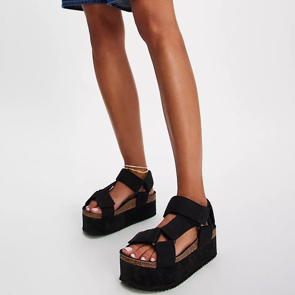 NEW Intentionally Blank Zona Rule Breaker Remix Platform Sandals in Black - Picture 3 of 3
